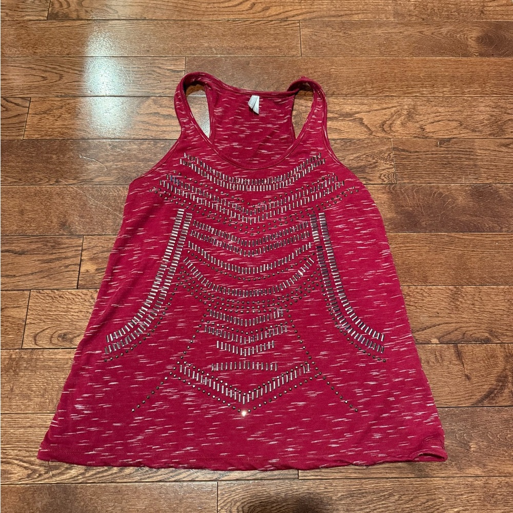 Vanity Red Patterned Women's Tank Top